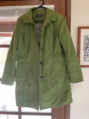 Olive Green Button-Front Coat